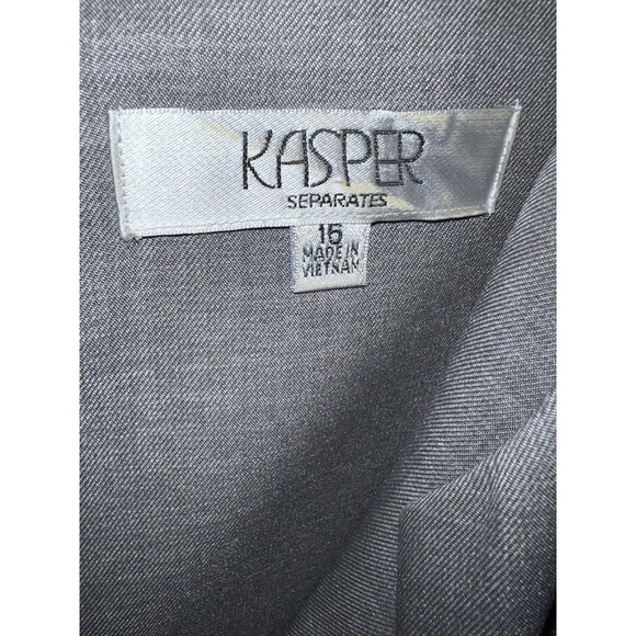 Kasper Sheath Dress Womens Sz 16 Gray V-neck Cap Sleeve Capsule Timeless Career - Picture 5 of 8